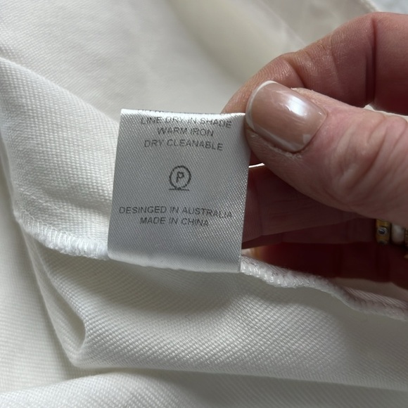 ALPHA60 White Cotton Blend A-Line Midi Length Skirt Size Small - Picture 8 of 9